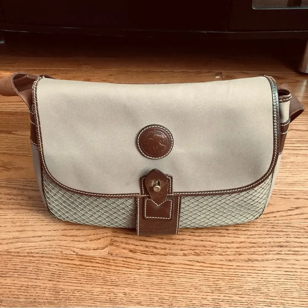 Hunting World Authentic RARE Shoulder Canvass Leather Brown Tan Messenger Bag